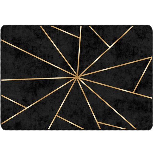  Perivi tepih crno-zlatni 160x230 cm protuklizni Slike