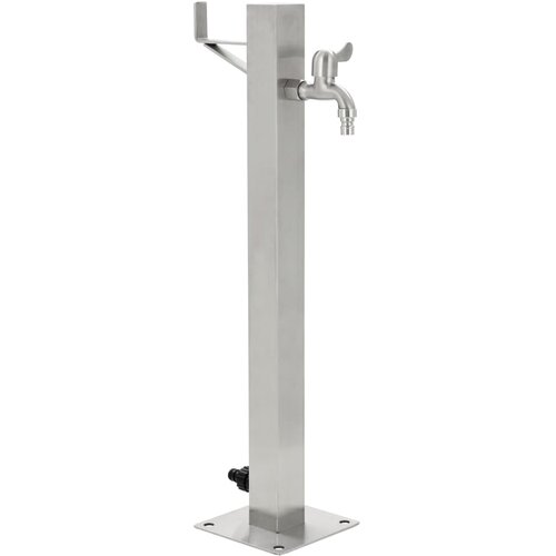 VidaXL Vrtni vodni stolp nerjaveče jeklo kvadraten 65 cm, (20777438) Slike