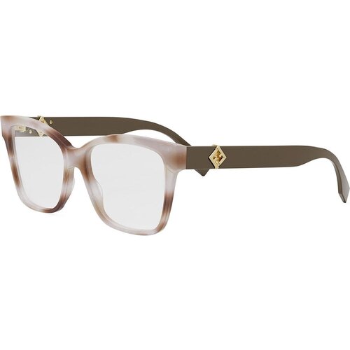 Fendi Diamonds Havana Square Eyeglasses - ONE SIZE (55) Slike