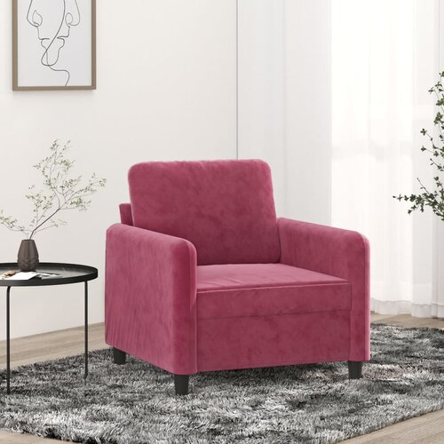  The Living Store Fotelj vinsko rdeč 60 cm žamet - Enosed, (21494895) Slike
