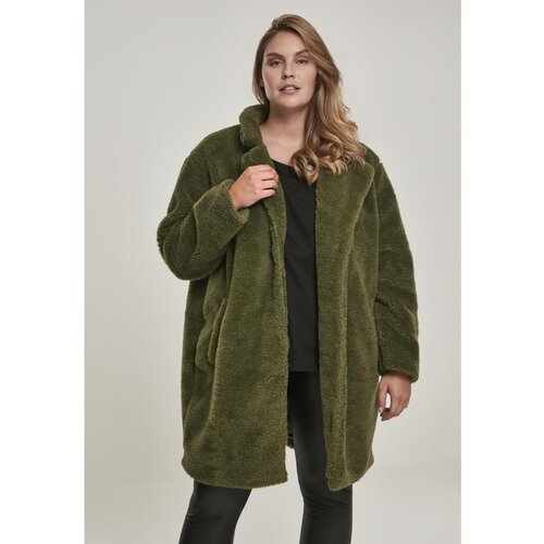 Urban Classics Ladies Oversized Sherpa Coat olive Slike