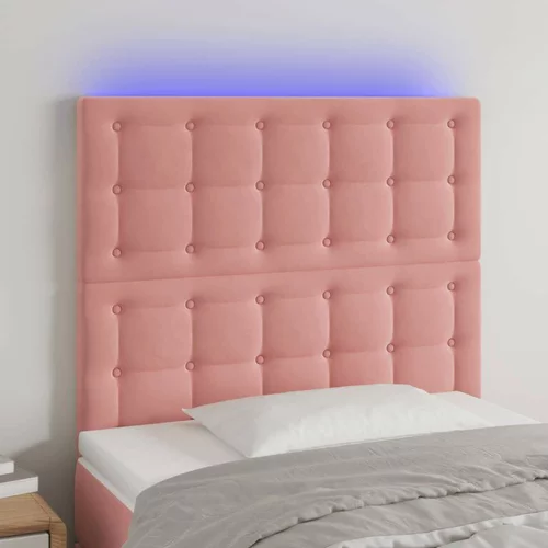  posteljno vzglavje roza 80x5x118/128 cm žamet, (20932380)