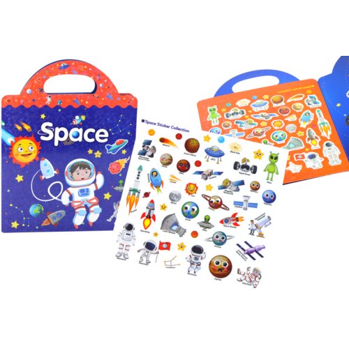  Set of Educational Stickers Space Learning English Book Cene