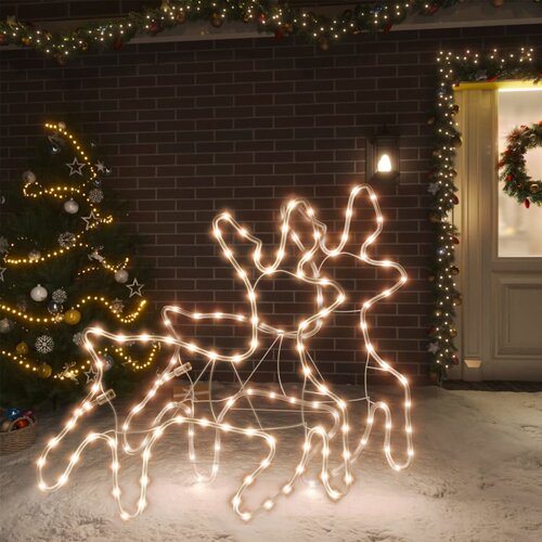 vidaXL Božični severni jelen LED 2 kosa toplo bel 57x55x4,5 cm Cene