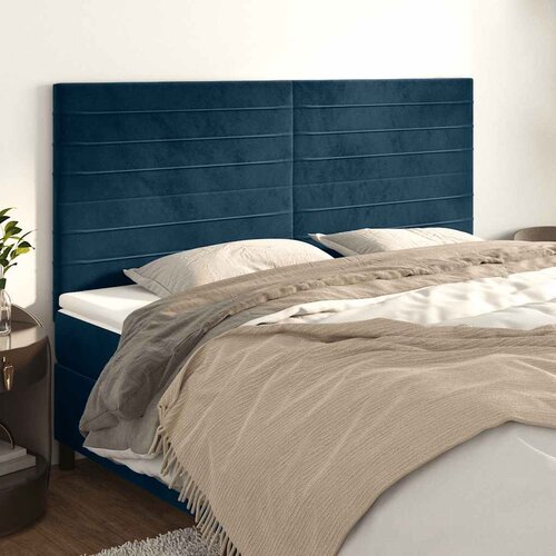  Uzglavlje tamnoplavo 180x5x118/128 cm bar&scaron;unasto Cijene