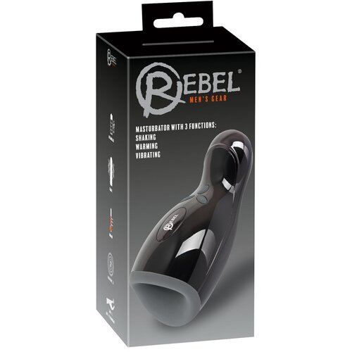 Rebel - ogrevan, vibrirajoč, gibljiv masturbator za gibanje navzgor in navzdol (črn) Cene