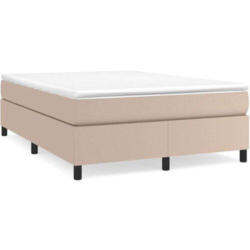 VidaXL Krevet s oprugama i madrac cappuccino 160x200cm od umjetne kože Slike