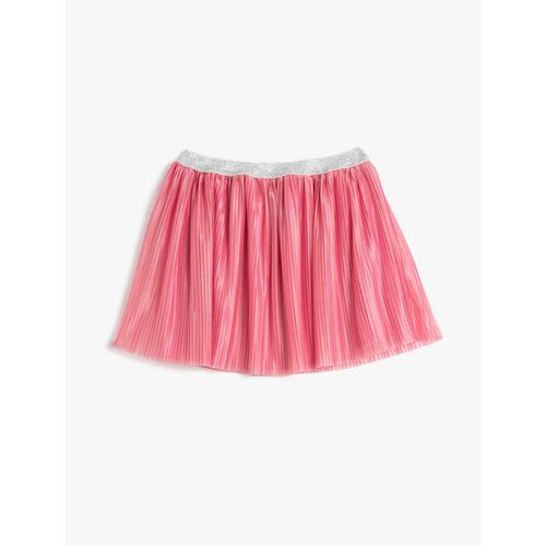 Koton Mini Skirt Pleated Lined Shiny Elastic Waist Slike