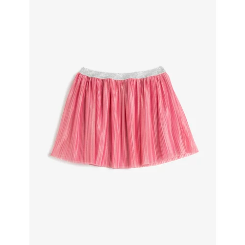 Koton Mini Skirt Pleated Lined Shiny Elastic Waist