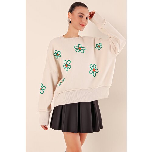 Bigdart 15824 Oversize Poncho Sweater - Cream Cene