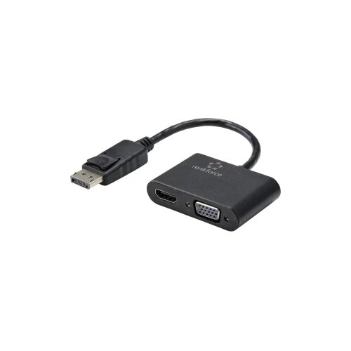 Renkforce RF-4505752 DisplayPort / HDMI / VGA adapter [1x muški konektor displayport - 1x ženski konektor HDMI, ženski konektor vga] crna 15.00 cm Cijene