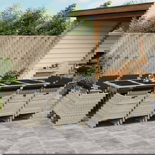VidaXL 13-dijelni vrtni blagovaonski set s jastucima svijetlosivi Slike