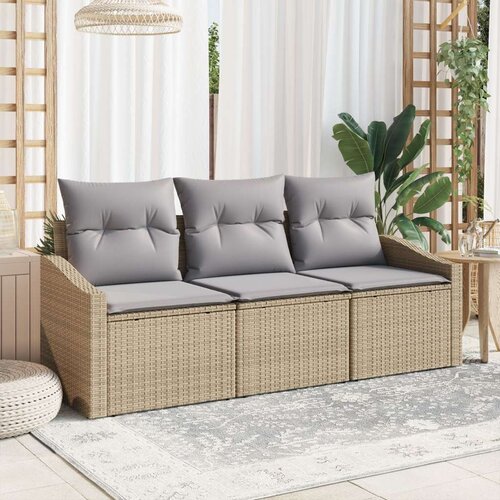  Vrtni Kavč Set 3-delni set Svetlo siva, Bež, (22065168) Slike