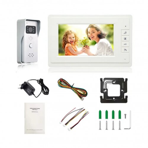  Eurokomp E6255 video portafon s kamerom i 7" LCD zaslonom, Full HD, IR noćni vid Cijene