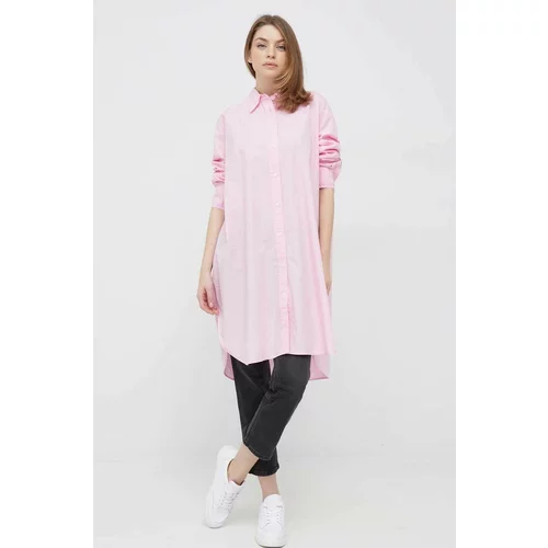 Tommy Hilfiger Pamučna haljina boja: ružičasta, mini, oversize