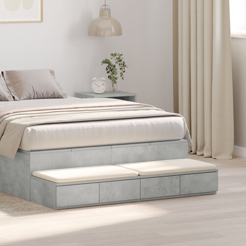 VidaXL Predali za posteljo Betonsko siva 120x36.5x16.5 cm Umetno les Slike
