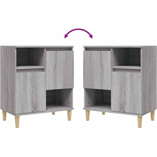  Komoda sivog hrasta sonome 60x35x70 cm od konstruiranog drva Siva Slike