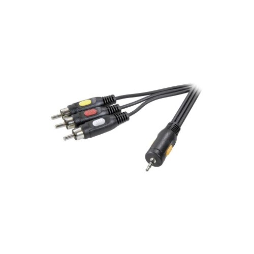 SpeaKa Professional Klinke / Činč AV priključni kabel [1x JACK utikač 2.5 mm - 3x činč-utikač] 2.50 m crn Cijene