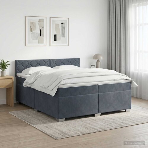  Boxspring krevet s madracem Tamnosiva 200 x 200 cm Bar&scaron;un Cijene