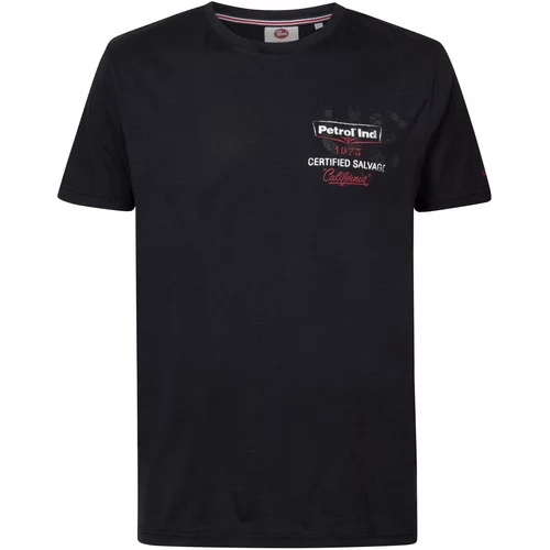 Petrol Industries Majica češnjevo rdeča / črna / off-bela