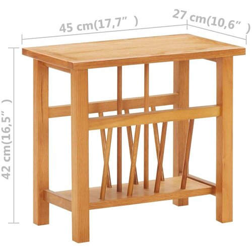  Stolić za časopise 45 x 27 x 42 cm od masivne hrastovine Slike