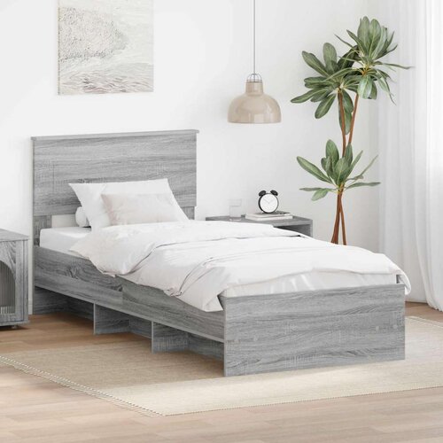  Okvir za krevet s uzglavljem Siva Sonoma 120 x 123 cm - Sivi hrast sonoma 100 x 200 cm Cijene