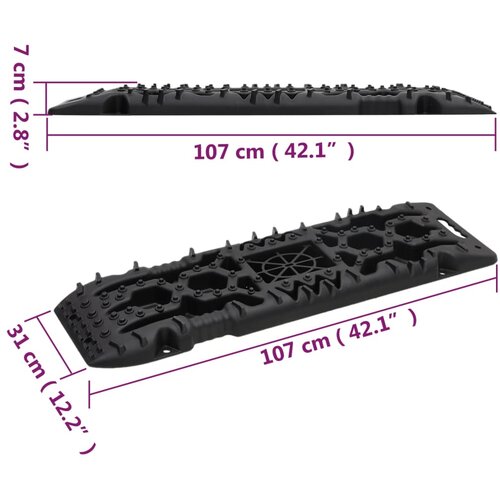  Daske za vuču 2 kom crne 107 x 31 x 7 cm najlonske Slike