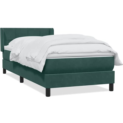 Maison Chic Box spring postelja - Vzmetna postelja z vzmetnico temno zelena 80x220 cm žamet SL6190, (21901360) Slike