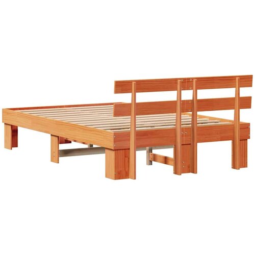  Krevetna konstrukcija Smeđa 120 x 190 cm Čvrsto borovo drvo Slike