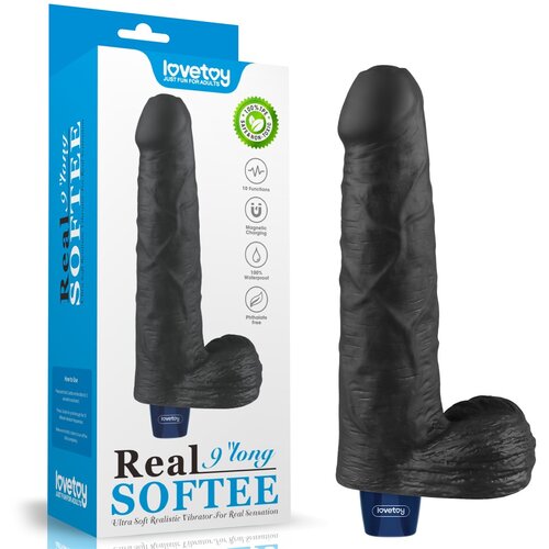 Lovetoy 2024 Vibracijski Penis Lovetoy Real Softee Black 9&amp;#039;&amp;#039; Slike