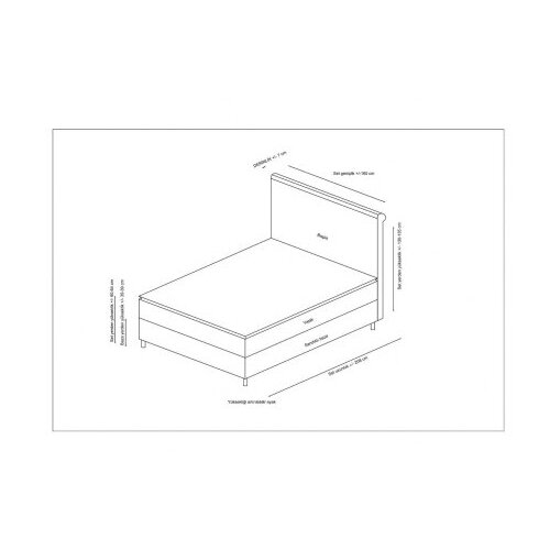 Hanah home Sonata Set 90 x 190 v2 - Beige Beige Single Mattress, Base & Headboard Cene