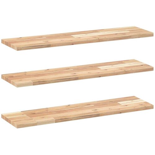 vidaXL Plutajuće police 3 kom 80x20x2 cm Neobrađeno puno drvo akacije - Prirodna 80 x 20 x 2 cm 3 1 Cene