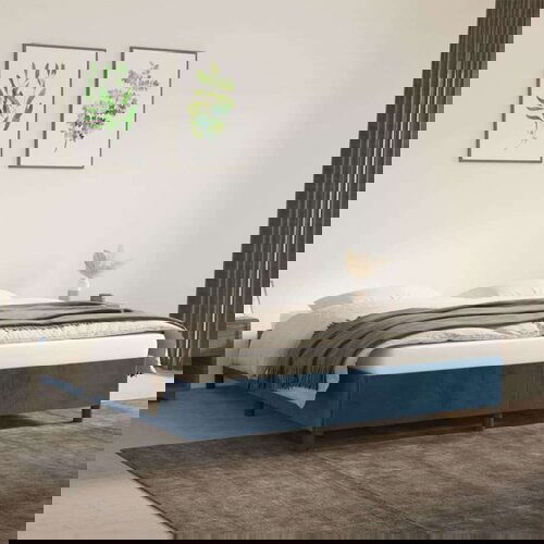  Posteljni okvir temno moder 180x200 cm žamet, (20794858) Slike
