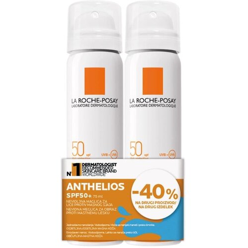 LAROCHE-POSAY La Roche-Posay ANTHELIOS Nevidljivi i osvežavajući sprej za lice za za&scaron;titu od sunca protiv sjaja, 75 ml+75 ml Cene