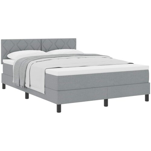  Krevet s opruga kutije Svijetlo siva 140 x 190 cm tkanina Slike