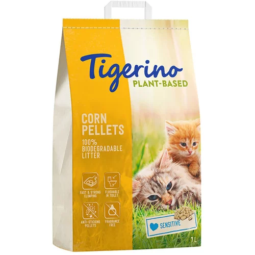 Tigerino Plant-Based kukuruzni pijesak za mačke – sensitive, bez mirisa - 7 l