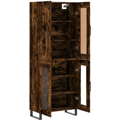vidaXL Visoka komoda dimljen hrast 69,5x34x180 cm inženirski les Cene