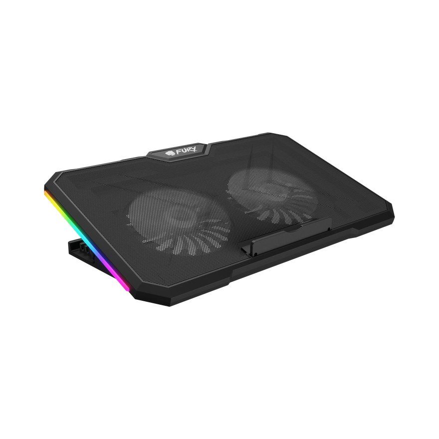 Fury GUNBAI G3 Laptop Cooling Pad 14.1–17.3 with 2 Fans, RGB Lighting, 2× USB Cene