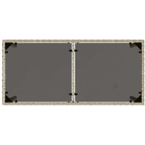  Vrtni stol sa staklenom pločom sivi 115x54x74 cm od poliratana Slike