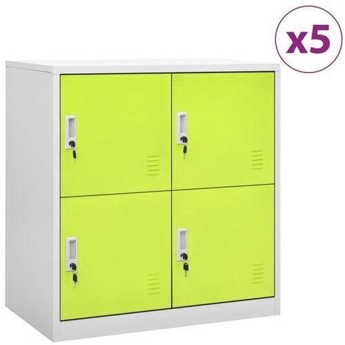  Omara s ključavnico 5 kosov siva in zelena 90x45x92,5 cm jeklo Cene