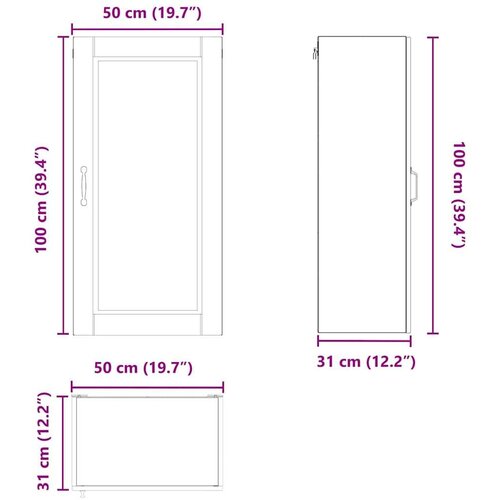  Zidni kuhinjski ormarić Zidne Umjetnički hrast 50 x 31 x 100 cm Slike