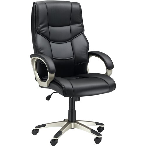 HOMCOM pisarni&scaron;ki sedež umetno usnje, najlon, kovina D53 x &Scaron;51 x V(114&ndash;124)cm Črn, (5000242913) Cene