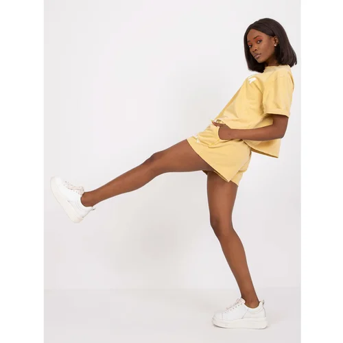 Fashion Hunters Yellow women's cotton summer set