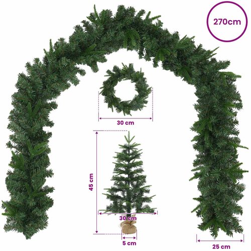  Set mini božićnih drvaca 45 cm PVC i PE Zelena Slike