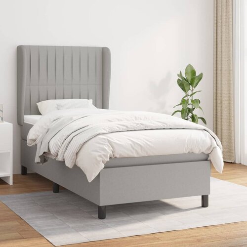 The Living Store Box spring postelja z vzmetnico svetlo siva 90x190 cm blago - Box Spring Postelja, (21516135) Cene