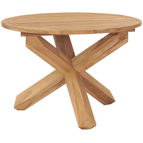 VidaXL Vrtni blagovaonski stol &amp;Oslash; 110 x 75 cm od masivne tikovine Slike