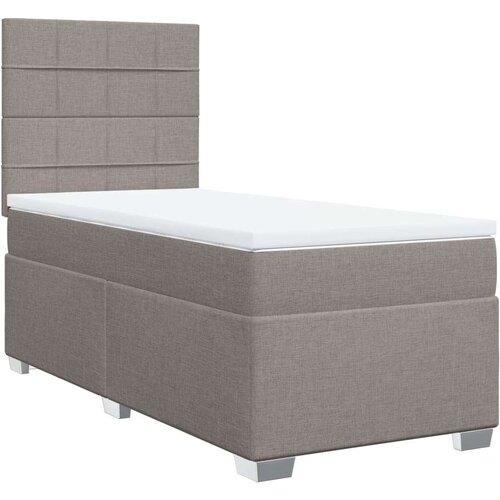 VidaXL Krevet s oprugama i madracem smeđesivi 90x190 cm od tkanine Slike
