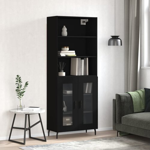 The Living Store Visoka komoda črna 69,5x34x180 cm inženirski les - Visoka Omara, (21436290) Slike