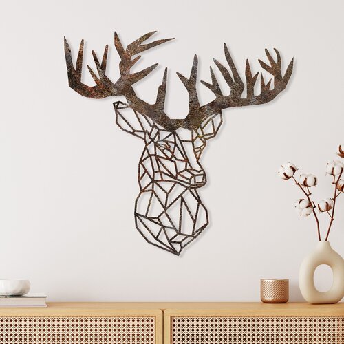 Opviq Zidna dekoracija Rusty Deer 2, 49x50 cm, 1,5 mm, Smeđa Cijene