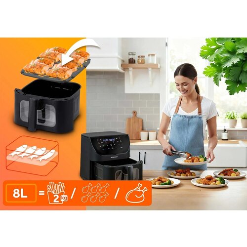 Berdsen BD-660 Air Fryer friteza na vroč zrak 8 L 1700 W &ndash; 12 programov, okno, LED osvetlitev Cene